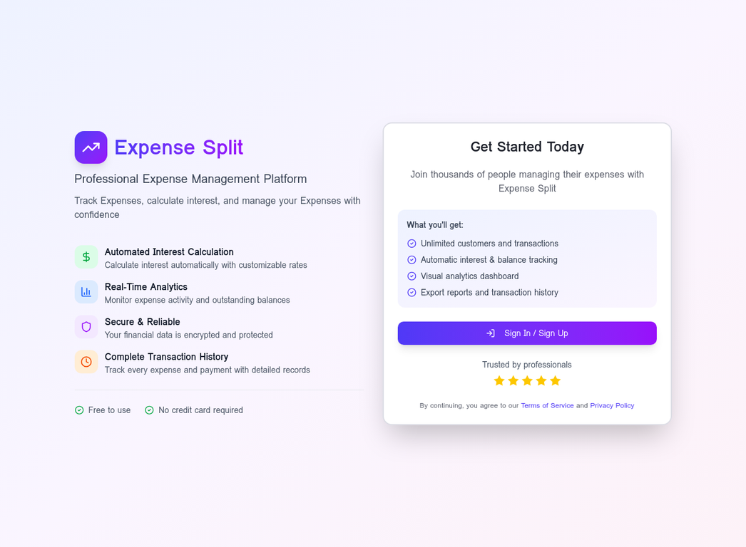 Expense Split Platform