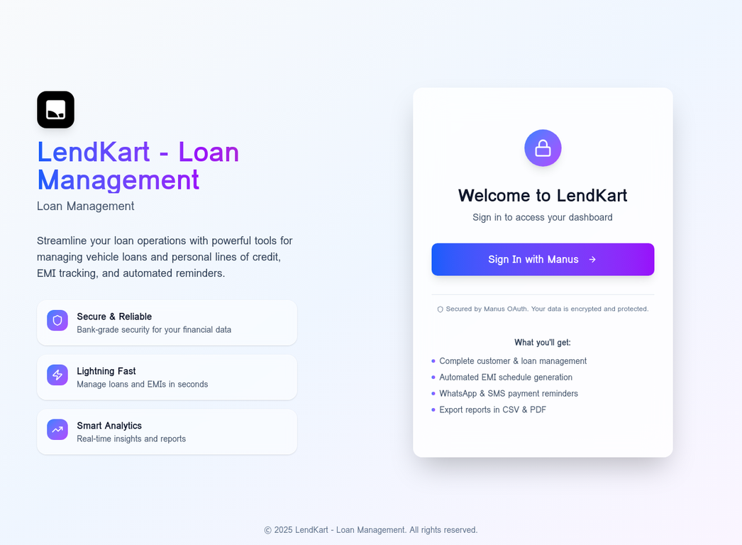LendKart Loan Management Platform